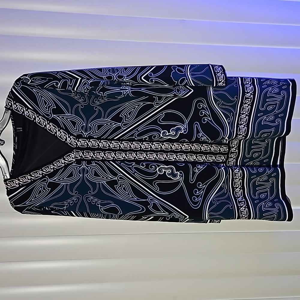 Punt Roma Green Black Dress Size 10-12 Soft Summer Style EU 44